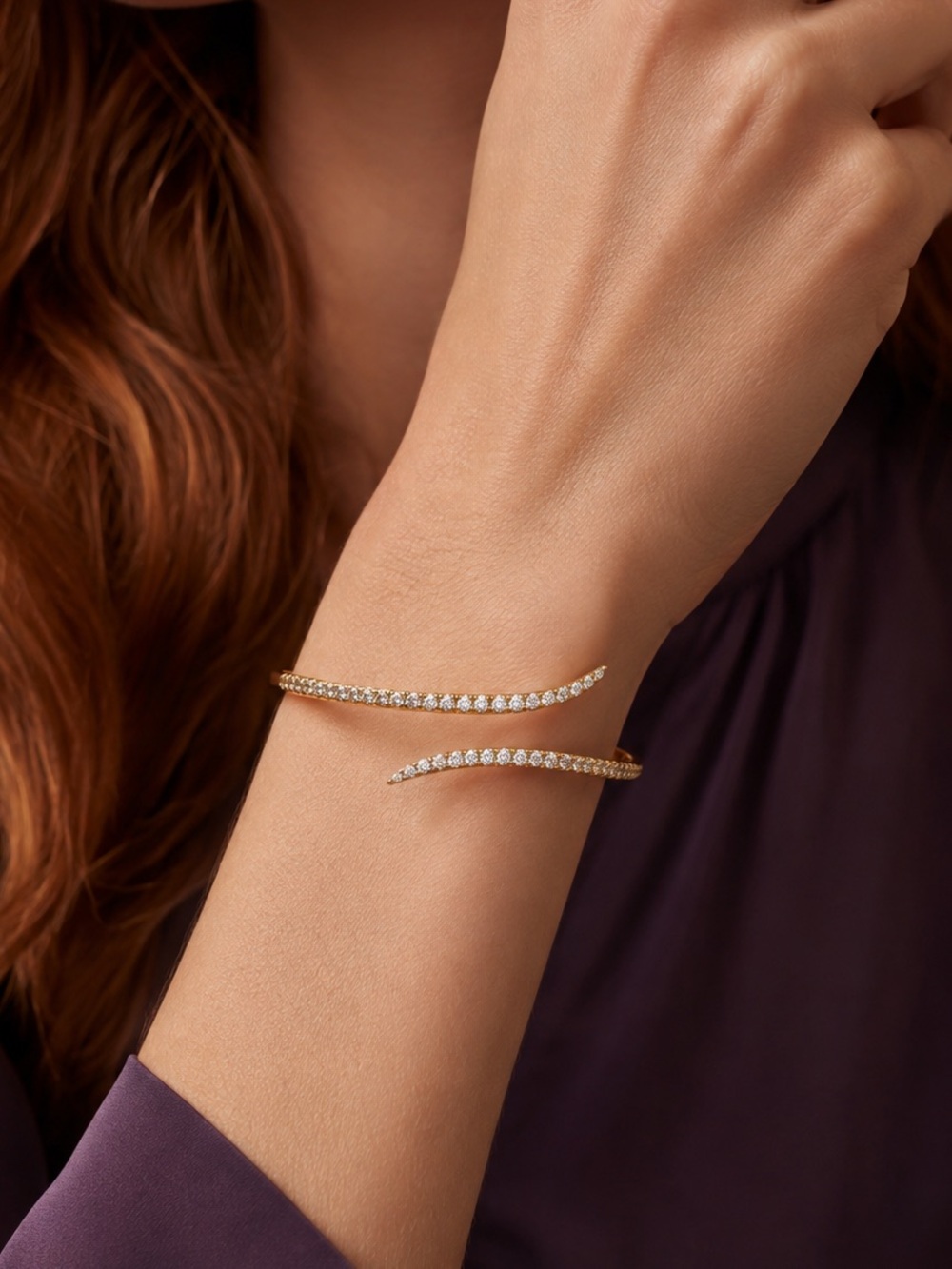 18k Bypass Bangle